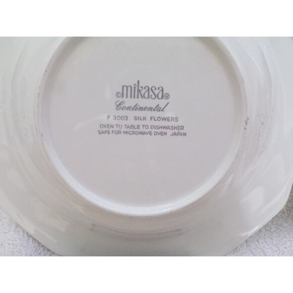 Mikasa Continental "Silk Flowers"  8 1/4" Hexagon Soup Salad Bowls Set Of 4 Vtg - Picture 5 of 5